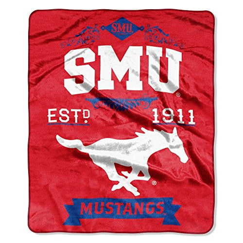 The Northwest Company Officially Licensed NCAA SMU Mustangs Halftone Micro Raschel Throw Blanket 46 x 60